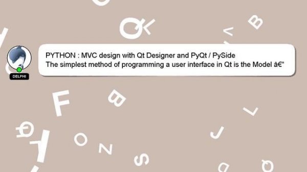 PYTHON : MVC design with Qt Designer and PyQt / PySide