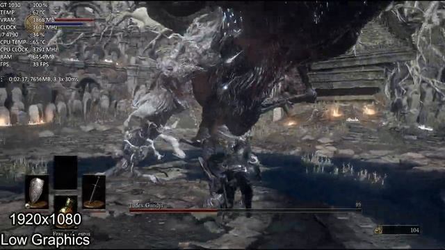 GT 1030 - Dark souls 3 test in high and low graphics + bonus test in 720p смотреть онлайн