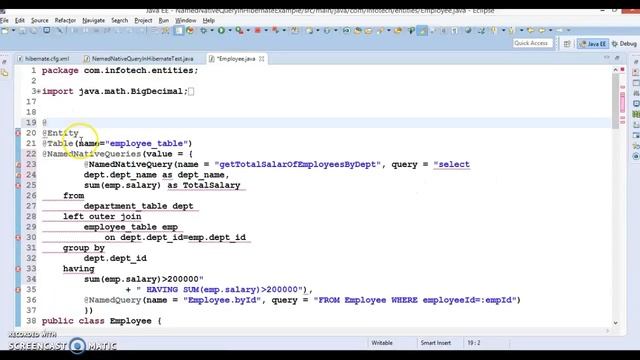Hibernate Named Native Queries(@NamedNativeQuery and @NamedNativeQueries JPA annoatations) смотреть онлайн