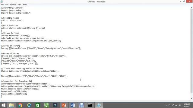 Editable Table in Java смотреть онлайн