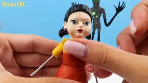 ЖУТКАЯ КУКЛА из «ИГРА В КАЛЬМАРА» и История. ЛЕПИМ ИЗ ПЛАСТИЛИНА персонажей Squid Game с Лепка ОК