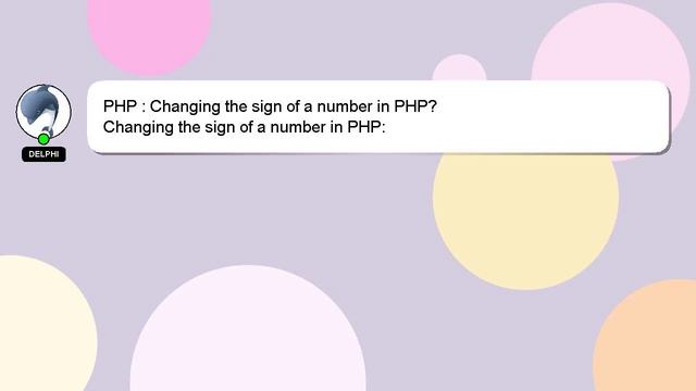 PHP : Changing the sign of a number in PHP? смотреть онлайн