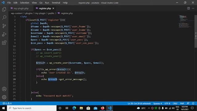 Create User programmatically - WordPress Custom Plugin Development 2021 in Hindi (Part-12) смотреть онлайн