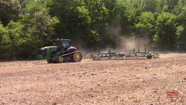 520 hp John Deere 9520RT Tractor & 45ft Kelly Diamond Harrow смотреть онлайн