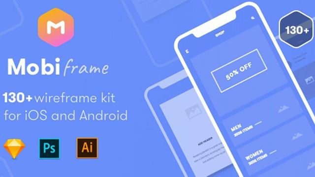 MobiFrame Wireframe Kit 130+ Sketch - AI - PSD Template | Themeforest Website Templates and Themes смотреть онлайн