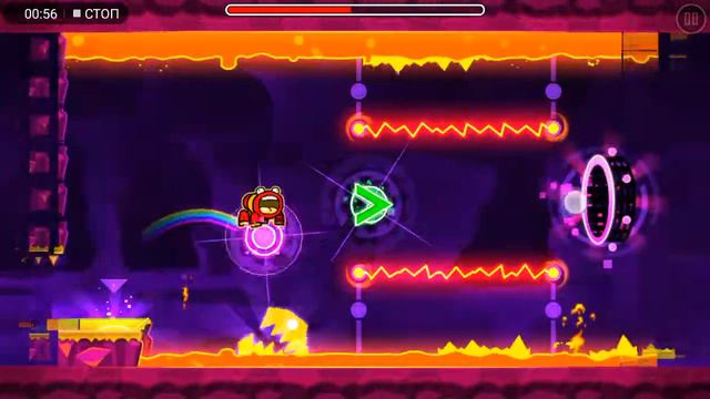 Брат прошёл уровень finger dash Geometry dash на телефоне смотреть онлайн