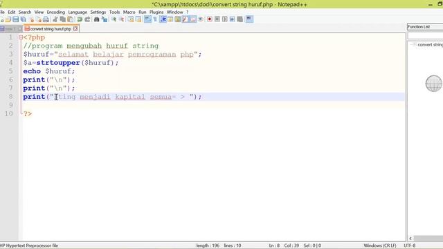 mengubah huruf string pada PHP смотреть онлайн