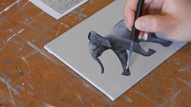 HOW TO PAINT A BABY ELEPHANT- Amber Tyldesley смотреть онлайн