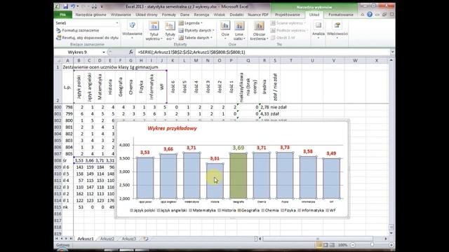 Excel 2010 cz 5 - statystyka semestralna - wykresy смотреть онлайн