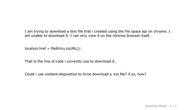 HTML : Download a text file created using HTML5 filespace api using javascript on chrome смотреть онлайн