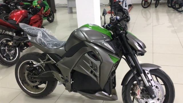 Электромотоцикл Z1000 (серый матовый - зеленый глянец). Мини ревью. смотреть онлайн