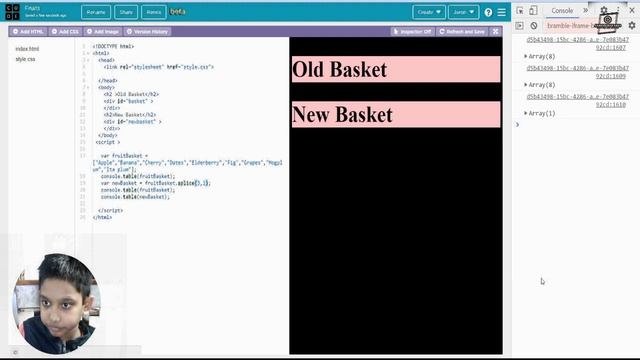 Javascript slice and splice using Weblab смотреть онлайн
