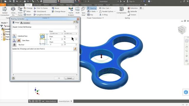 Autodesk inventor Tutorial Design of Fidget Spinner смотреть онлайн