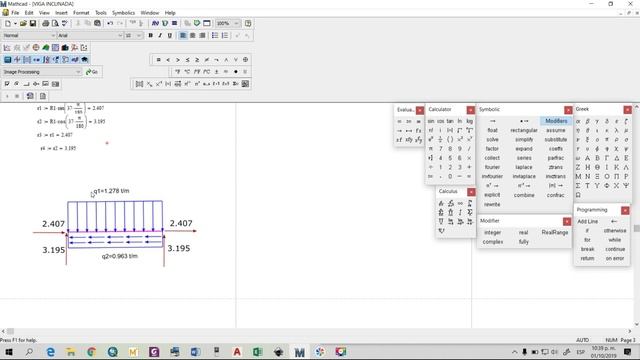 SOLUCION DE UNA VIGA INCLINADA USANDO MATHCAD 15 смотреть онлайн