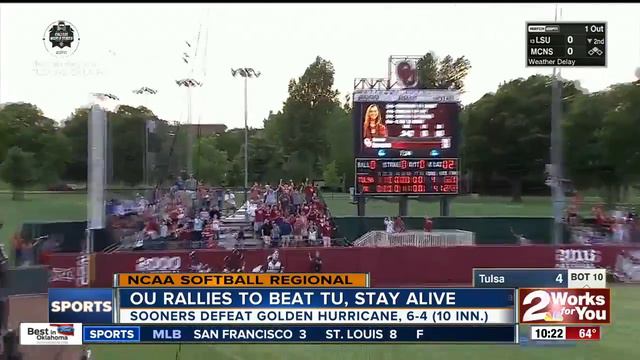 Oklahoma Softball Defeats Tulsa In 10 Innings To Extend Season