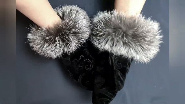 Варежки из бархатной ткани с мехом смотреть онлайн