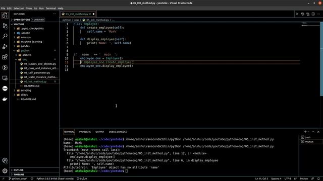 05 OOP with Python - Init Method смотреть онлайн