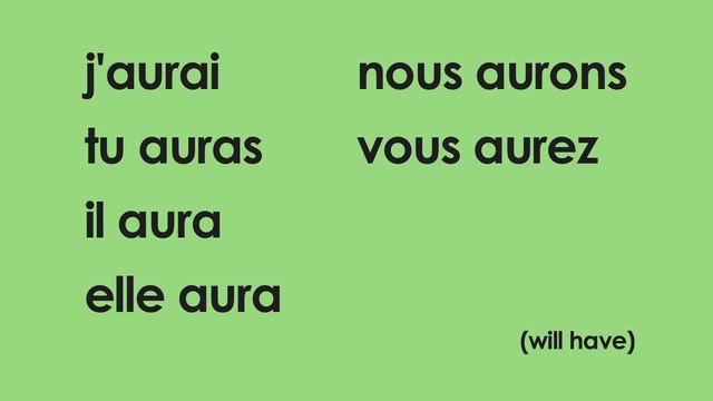 Learn French - Verbs - Verbe Avoir au futur смотреть онлайн