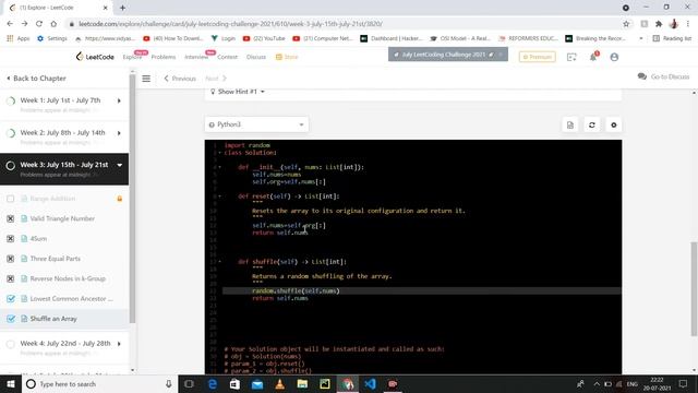 384 Shuffle an Array | Medium Level Interview Question Solution in Python смотреть онлайн