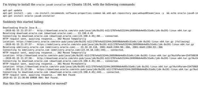 Why is oracle-java8-installer not installing on Ubuntu 18.04? смотреть онлайн