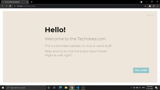 You Can't Click This Button | HTML CSS JavaScript | 60 Seconds Video смотреть онлайн