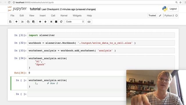 Writing data to Excel cells in xlsxwriter смотреть онлайн
