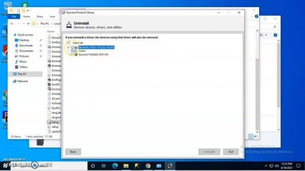 Kyocera KX Driver uninstall