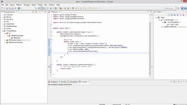 Java für Fortgeschrittene - YoutubePlayer in Swing - Einbinden fremder Pakete смотреть онлайн