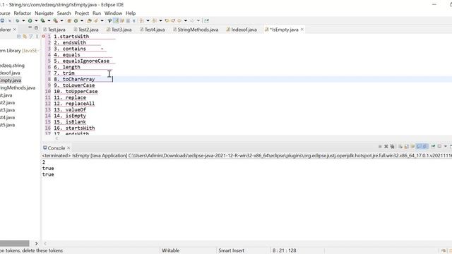 JAVA String Methods PART 6 смотреть онлайн