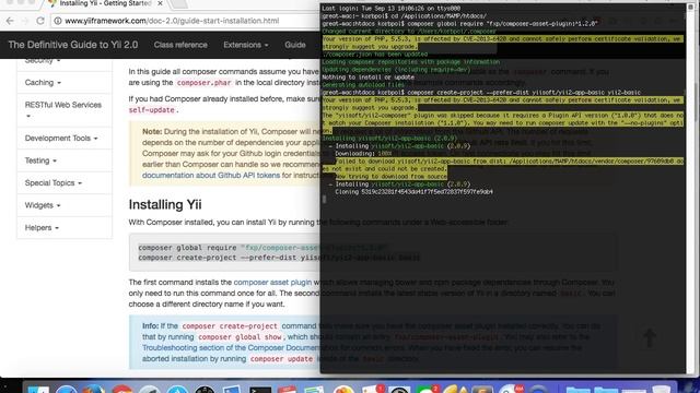 Yii2 Install via composer смотреть онлайн