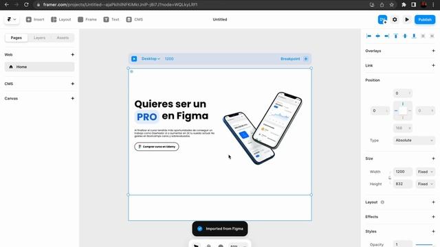 Figma a HTML con Framer español | La mejor plataforma No-Code смотреть онлайн