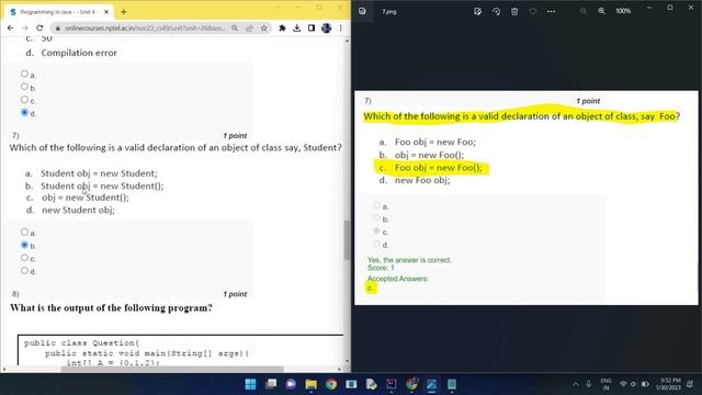 NPTEL Programming in Java Week 2 Quiz answers with detailed proof of each answer смотреть онлайн