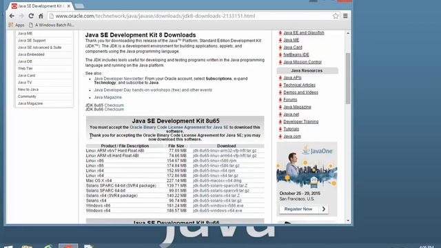 Installing JDK Windows 8.1 - 02 - Downloading JDK смотреть онлайн