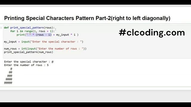 100 Days Python Loop Challenge | Day 8 Printing Special Characters Pattern right to left diagonall смотреть онлайн