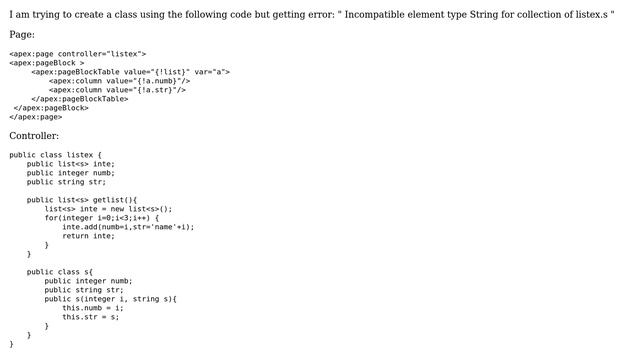 Salesforce: Error: Incompatible element type for collection (2 Solutions!!) смотреть онлайн