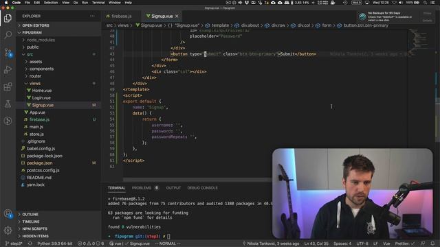 Vue.JS #04 Part 1: Postavljanje Firebase-a i registracija korisnika смотреть онлайн