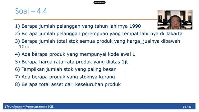 Pemrograman SQL Seri #4, SQL Built-In Function, Belajar Database di Kampus IT STT Nurul Fikri смотреть онлайн