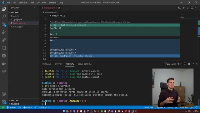 Git - Branches erstellen, mergen und rebasen смотреть онлайн