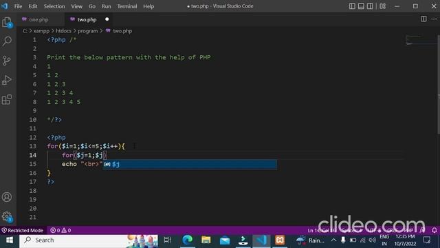 Logical interview question on print given pattern in PHP смотреть онлайн