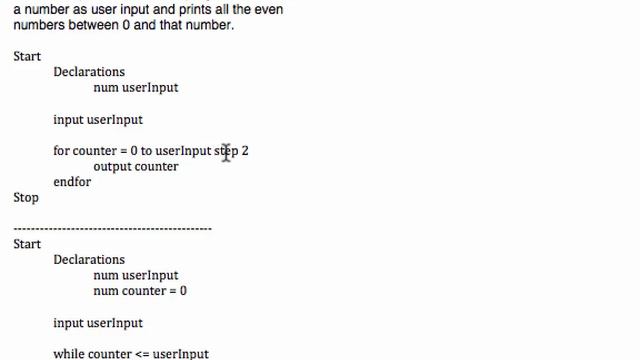 For Loop Pseudocode Introduction to Programming Logic смотреть онлайн