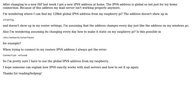 Ubuntu: Setup static ipv6 address in /etc/network/interfaces смотреть онлайн