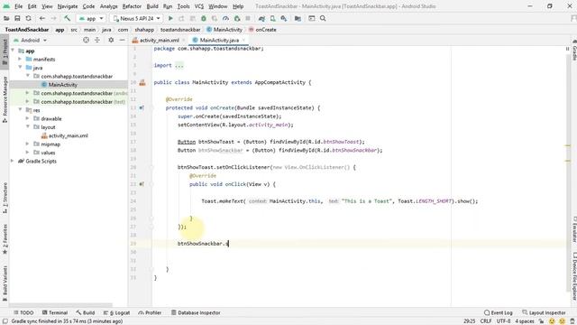 Toast and Snackbar in android - show a message to user with toast or snackbar in android смотреть онлайн