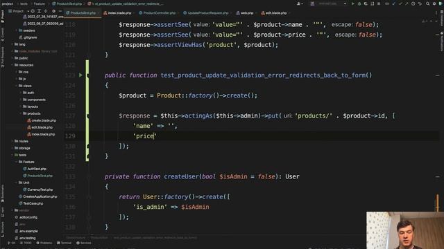 Laravel Testing 14/24: Update Product: test validation errors смотреть онлайн