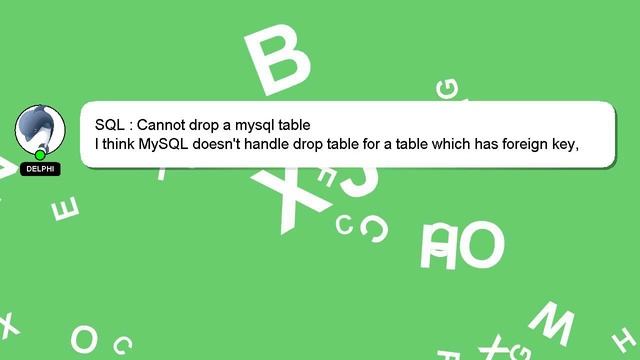 SQL : Cannot drop a mysql table смотреть онлайн