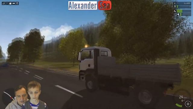 Экскаватор с ковшом копает землю Гонки На Грузовике попали в аварию Игра Construction Simulator 201 смотреть онлайн
