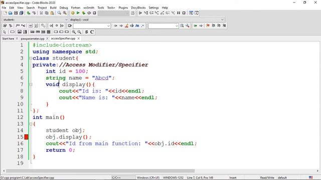 OOP(C++)-06, Access specifier in c++ | public, private, protected access specifier in c++ смотреть онлайн