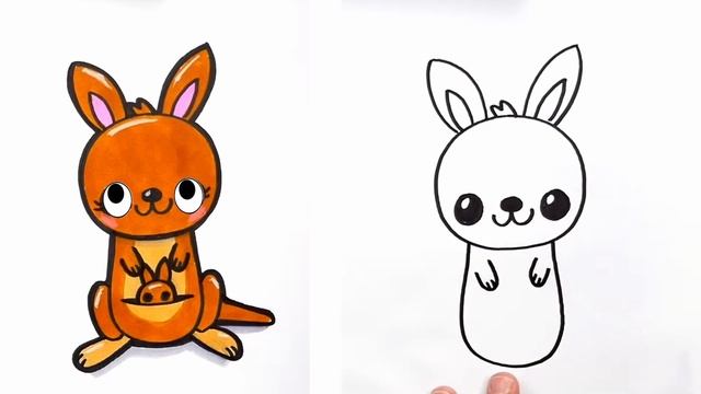 Как нарисовать кенгуру / Учимся рисовать животных / Школа рисования Марти смотреть онлайн