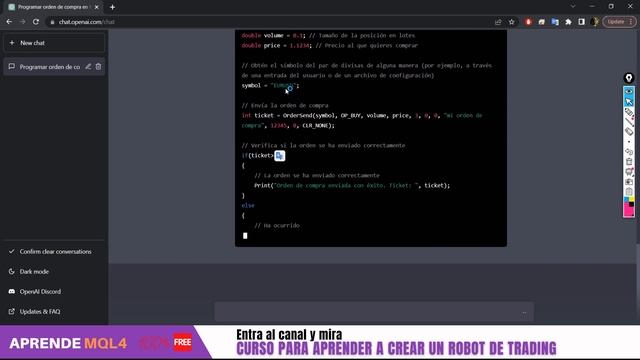 Cómo USAR CHATGPT para PROGRAMAR ROBOTS de TRADING en MQL4 - PROBANDO CHATGPT en TRADING смотреть онлайн