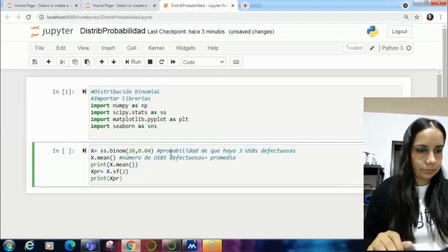 Python3 Jupyter: Distribución de probabilidad Binomial | Gráfica + Teoría смотреть онлайн