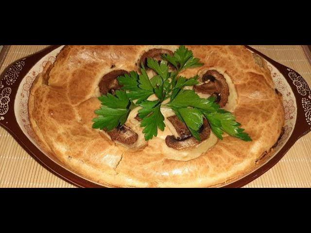 Заливной пирог с грибами и картофелем смотреть онлайн